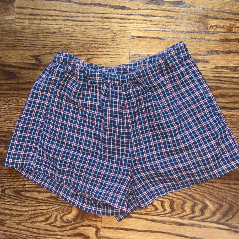 Brandy Melville Blue and Red Plaid Women Shorts